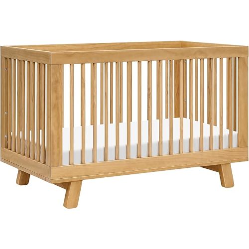 Babyletto Hudson 3-in-1 Convertible Crib with Toddler Bed Conversion Kit in Honey, Greenguard Gold Certified