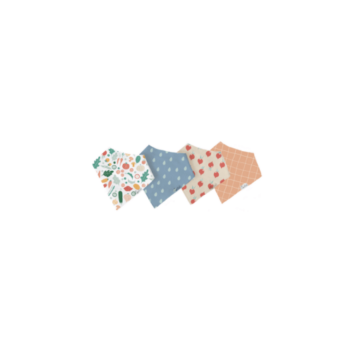 Copper Pearl Bandana Bib Set Veggies