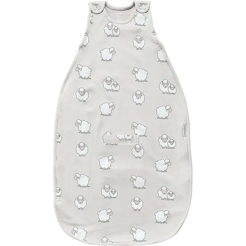 Woolino 4 Season Sleep Sack - Ultimate Merino Wool and Organic Cotton Sleeping Bag - Two-Way Zipper Adjustable Universal Size Sleep Sack for Baby (2-24 Months) - Sheep