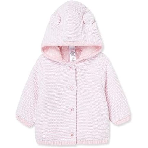 Little Me Baby Cardigan with Textured Bear Design, 100% Cotton Knit, Soft Infant Sweater for Boys and Girls, Sizes 3M-9M