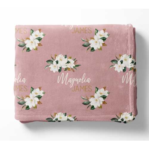 Magnolia Blanket - Magnolia Baby Name Blanket - Magnolia Nursery - Magnolia Decor - Baby Girl - Personalized Girl Blanket - Monogram Blanket