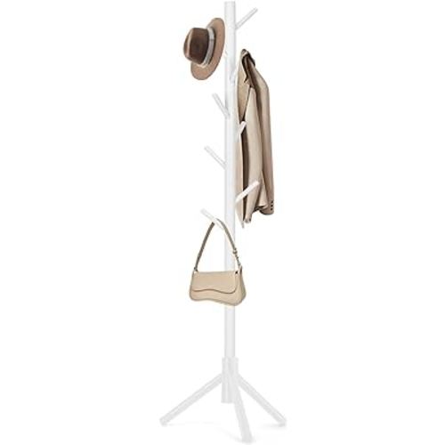 Coat Rack, Freestanding Coat Rack with 8 Hooks and 3 Adjustable Size Tree Coat Racks for Bedroom, Hallway, Entrance, Office, for Hats, Coats, Scarves, Handbags