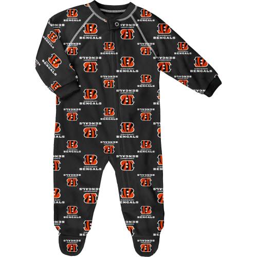 Newborn Cincinnati Bengals Black Allover Print Raglan Full-Zip Jumper 0-3m