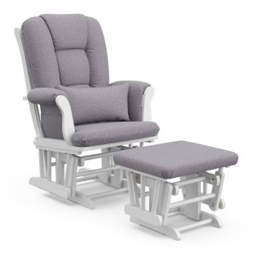 Storkcraft Tuscany Glider Nursery Rocking Chair And Ottoman - White/pink Blush Swirl