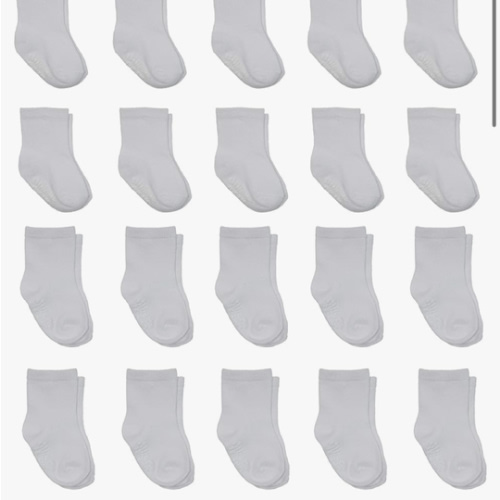 Little Me 20-Pack Newborn Baby Infant & Toddler Unisex Socks, 0-12/12-24 Months, Assorted Size Pack, White