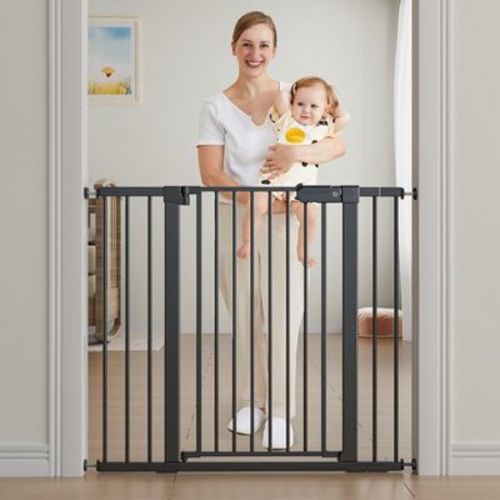 BabyBond 27-43 Inches Baby Gate for Stair and Doorway,with Extenders and Pressure/Hardware Mounting Kit, 36" Tall