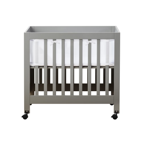 BreathableBaby Breathable Mesh Crib Liner – Classic Collection – White – Fits Portable and Mini Cribs – Anti-Bumper