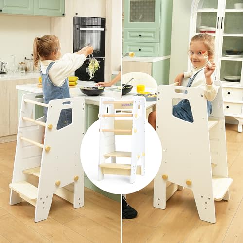 GroowingMind® Toddler Tower - Adjustable Montessori Multi-Use Toddler Kitchen Stool, Safe Toddler Tower, Essential Toddler Game Changer- Perfect Toddler Chair