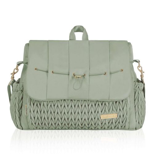 Hannah&sophia Belle Convertible Diaper Backpack & Messenger Bag In Sage Green