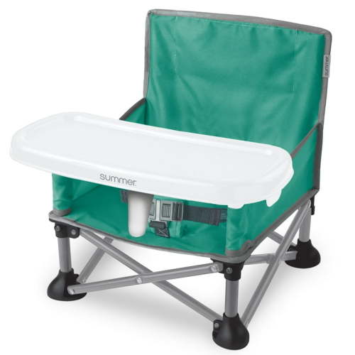 Summer by Ingenuity Pop 'N Sit Portable Infant Booster Seat, Teal, 6 Months +
