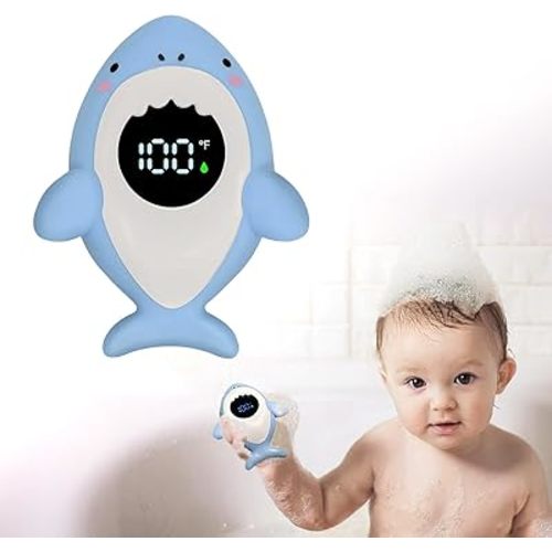 Baby Bath Thermometer Safety, Fahrenheit Instant Read Bathtub Thermometer with LED Display Water Temperature Warning, Baby Bath Floating Toy for Infant