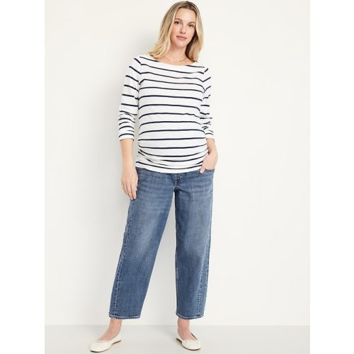 Maternity Full Panel Barrel Jeans | Old Navy