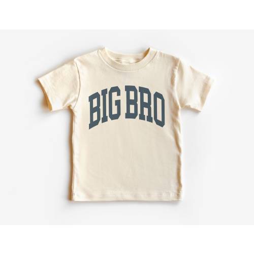 Big Bro Varsity Collegiate Toddler Shirt For Boys - Big Brother Sibling Reveal Outfit - Boho Natural Toddler & Youth Tee