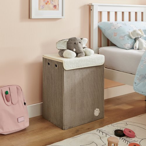 Collapsible Folding Corduroy Kids Plush Laundry Hamper Toy Storage - Dog or Elephant