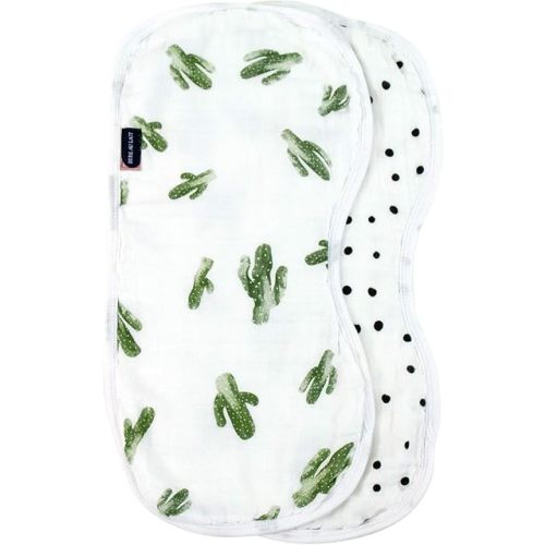 Bebe au Lait Oh So Soft Muslin Baby Burp Cloth Set, Saguaro and Dottie