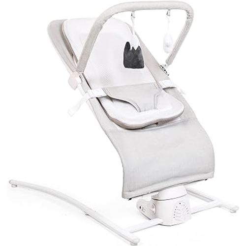 Baby Delight Alpine Wave Deluxe Portable Bouncer | Automated Motion Baby Bouncer | Infants 0 – 6 Months | Driftwood Grey