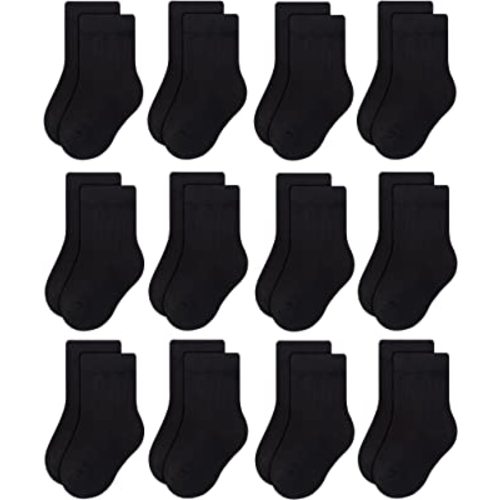 RATIVE Basic Socks Cotton Crew for Unisex Baby Infant Toddler Kids Boys Girls