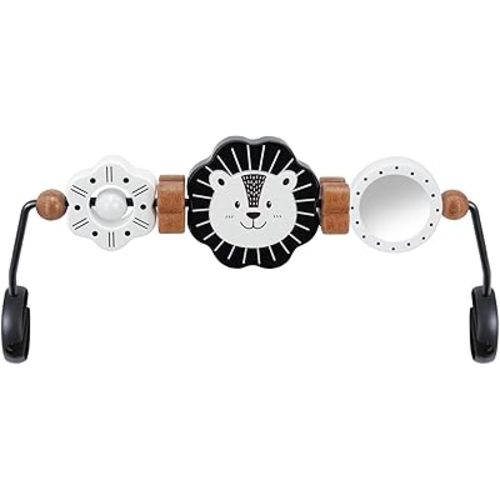 Baby Bjorn Bouncer Toy Bar, New Model Wooden Toy with Mirror for Baby Bouncer Soft & Bliss, Easy to Attach & Remove, Child-Friendly Material, Early Identification Black and White Toys, Lion