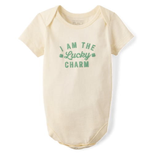 Baby Lucky Charm Graphic Bodysuit - Cream