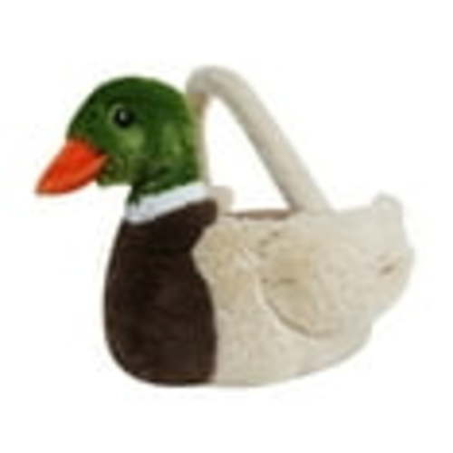 Easter Brown and Green Plush Mallard Basket, 9 in x 11.5 in, by Way To Celebrate