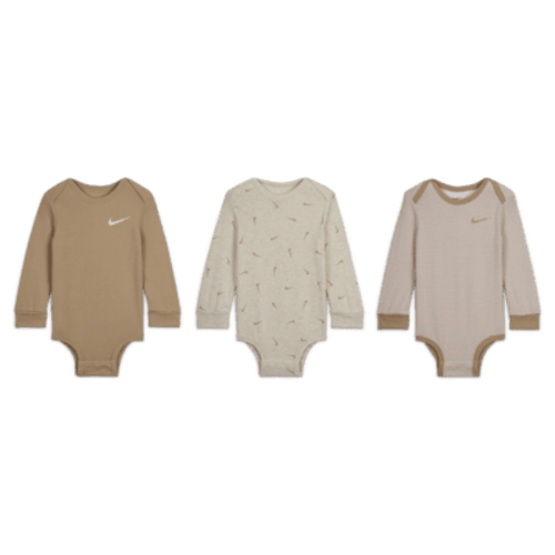 Nike Baby Essentials Baby (12-24M) Long Sleeve Bodysuits (3 Pack)