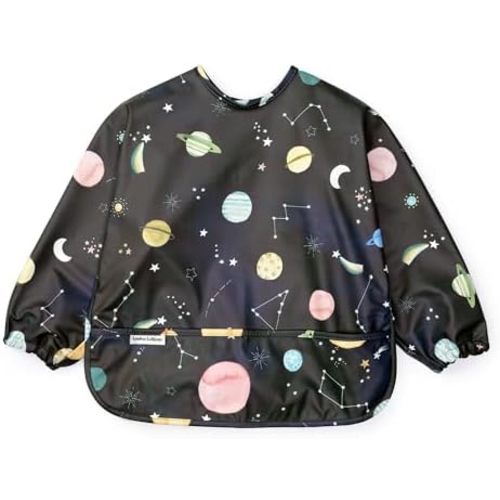 Loulou Lollipop Long Sleeve Mess Free Waterproof Bibs, for baby boys and girls 6-36 Months, Machine Washable, Travel Friendly