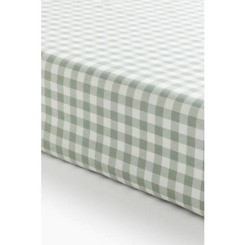 GINGHAM-CHECKED FITTED CRIB SHEET