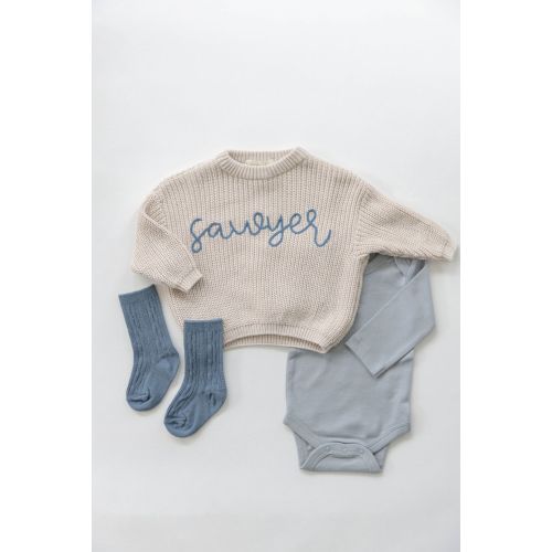 Oversized Baby Name Sweater | Cotton Toddler Sweater