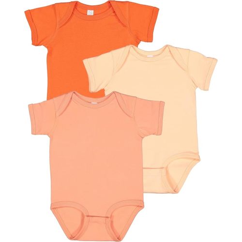 RABBIT SKINS Baby Bodysuit Girl & Boy | Newborn 0-3 Months to 24 Month Toddler 3-Pack Bulk Set, Snap Easy Closure