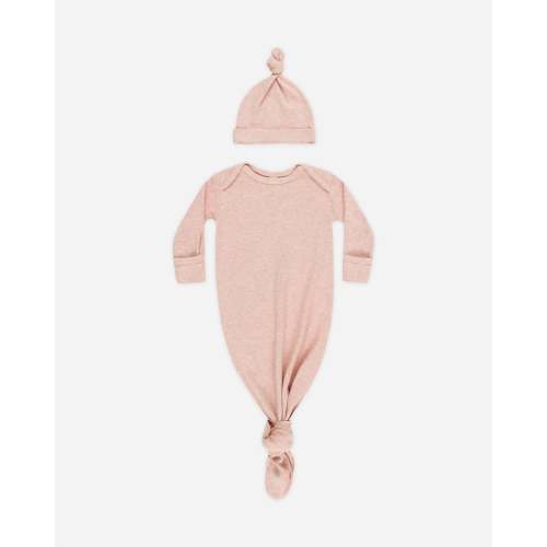 Knotted Baby Gown + Hat || Rose