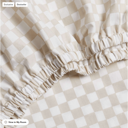 Venice Natural Taupe Organic Cotton Baby Crib Fitted Sheet by Leanne Ford