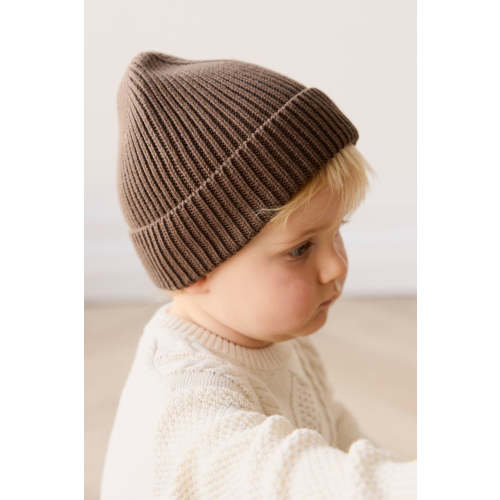 Leon Knitted Beanie - Espresso – Jamie Kay USA