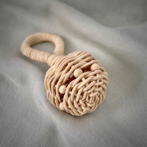 Rattan rattle Baby shower gift Wooden toy Montessory toy