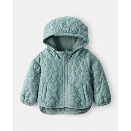 Quilted Long-Sleeve Midweight Jacket - Green, 12 M