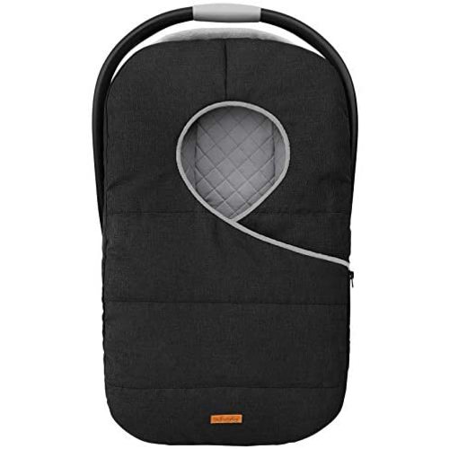 liuliuby Winter Car Seat Cover - Cold Weather Bunting Bag & Blanket for Infant Car Seat - Keeps Baby Warm and Cozy (Black)