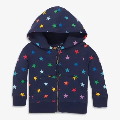 Clearance baby zip hoodie in rainbow stars | Primary.com