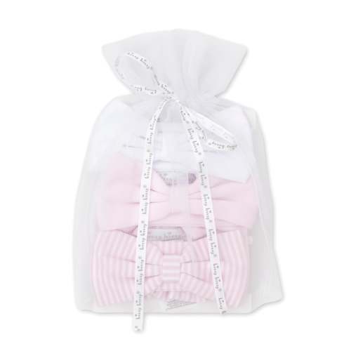 Pink Stripe 3 Pack Headband Set w/ Tulle Bag