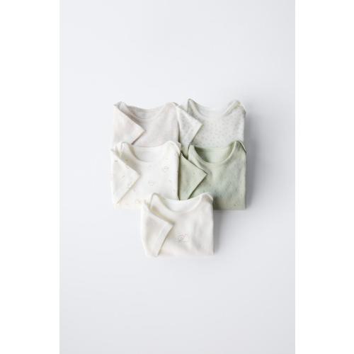 FIVE-PACK OF SNAIL BODYSUITS - Ecru | ZARA United States