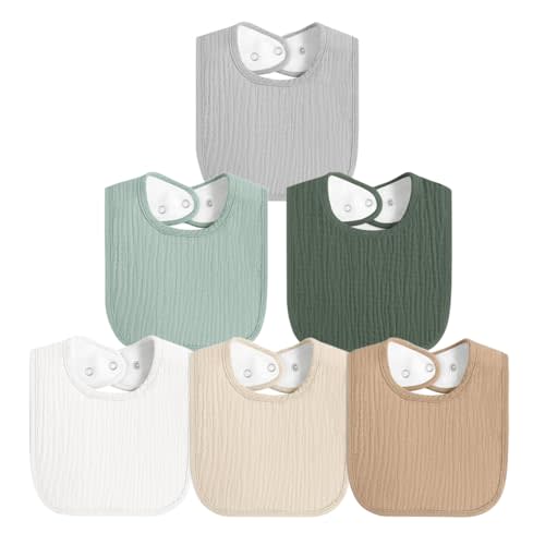 ROXANEPIG Muslin Baby Bibs for Boys Girls, Soft Cotton Baby Drool Bibs, Drooling and Teething Bibs for Infant, Newborn