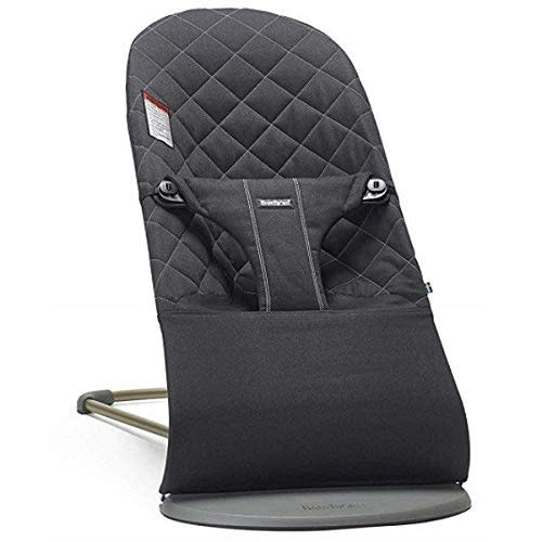BabyBjörn Bouncer Bliss, Cotton, Black | 2-in-1 Adjustable Baby Bouncer Seat and Toddler Chair, Newborn to Toddler (8-29 lbs), 4 positions, Lightweight & Portable