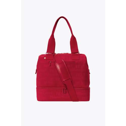 BÉIS x Lonely Ghost 'The Mini Weekender' in Text Me Red - Small Red Overnight Bag & Mini Weekender Bag