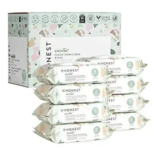 The Honest Company Clean Conscious Wipes | 99% Water, Compostable, Plant-Based, Baby Wipes | Hypoallergenic, EWG Verified | Geo Mood, 576 Count