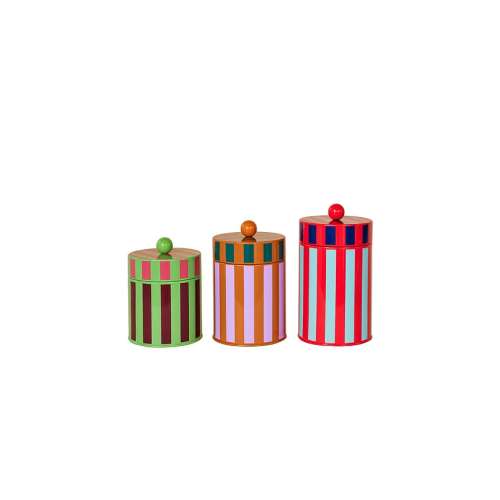 Striped Canisters Set Of 3