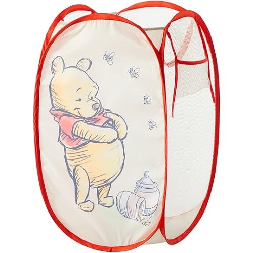 Disney Winnie the Pooh Pop Up Hamper with Durable Carry Handles for Laundry, Nursery, Storage, 21'' H x 13.5'' W X 13.5'' L