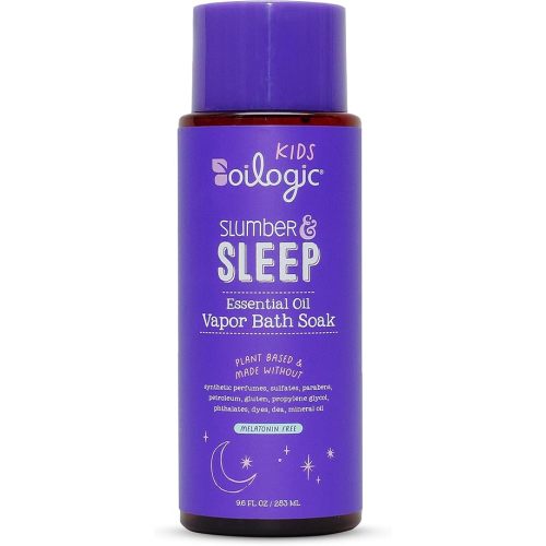 Oilogic Kids Baby Essentials Vapor Bath Soak, 9.6 Fl Oz (Slumber & Sleep) - Natural Concentrated Blend of 100% Pure Essential Oils - Relaxing & Soothing Lavender Oil & Chamomile Oil - Melatonin-Free