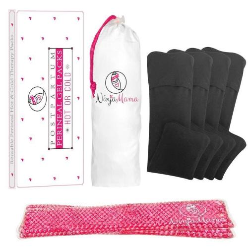 Ninja Mama Perineal Ice And Heat Therapy Packs. Reusable - Hot Or Cold Pack of 2 With 4 Washable Sleeves