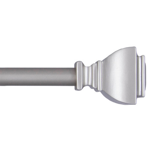 Mainstays 48-84 in. Benton Petite Café Adjustable Curtain Rod, 1/2 in. Diameter, Brushed Nickel