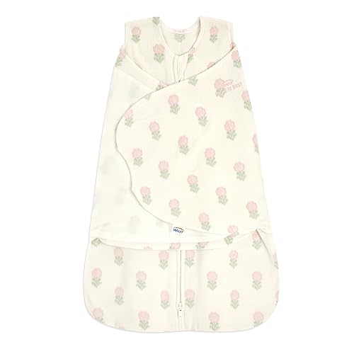 HALO Micro-Fleece Sleepsack Swaddle, 3-Way Adjustable Wearable Blanket, TOG 3.0, Block Flower, Newborn, 0-3 Months