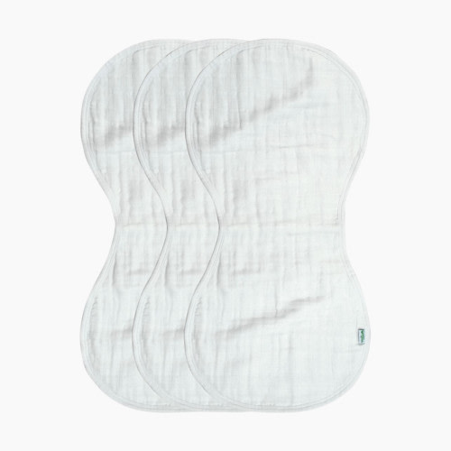GREEN SPROUTS Muslin Burp Cloths (3 Pack) - White Set
