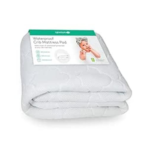 Amazon.com : Newton Baby Waterproof Crib Mattress Pad | 100% Breathable Quilted Layer for Comfort & Universal Fitted Skirt for Secure Fit | Machine Washable | Crib Mattress Protector Pad Waterproof, 1 Pack : Baby
